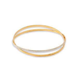 GLIMMERING YELLOW GOLD OVERLAP BANGLE