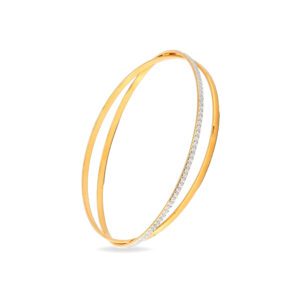 GLIMMERING YELLOW GOLD OVERLAP BANGLE