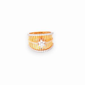Wide Band American Diamond Ring for Women