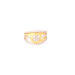 Gold Plated American Diamond Cocktail Ring for Women