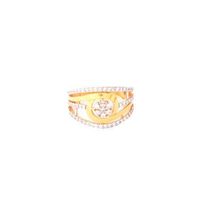 Gold Plated American Diamond Cocktail Ring for Women
