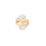 22K Gold-Plated Diamond Cluster Statement Ring for Women