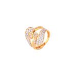22K Gold-Plated Diamond Cluster Statement Ring for Women