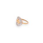 22KT Yellow Gold Twirl Shaped Dazzling Finger-Ring