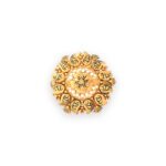 Antique Gold-Plated Paisley Motif Statement Ring