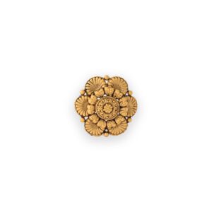 Antique Gold Adjustable Floral Statement Ring