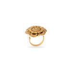 Antique Gold Adjustable Floral Statement Ring