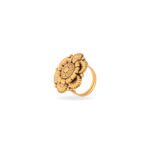 Antique Gold Adjustable Floral Statement Ring