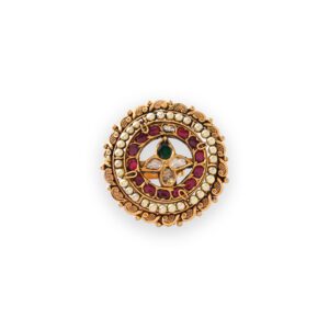 Traditional 22kt Gold Kundan Pearl Statement Ring