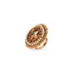 Traditional 22kt Gold Kundan Pearl Statement Ring