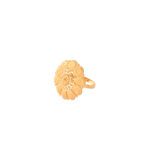 22KT Gold Circular Floral Medallion Ring for Women