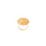 22KT Gold Circular Floral Medallion Ring for Women
