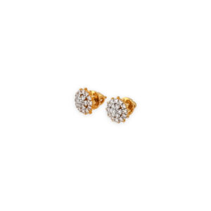 Gold Diamond Cluster Stud Earrings for Women
