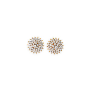 Gold Diamond Cluster Stud Earrings for Women