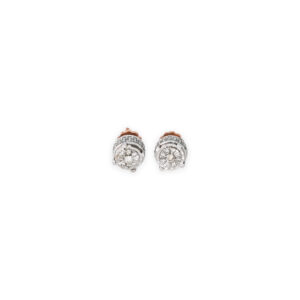White Gold Diamond Cluster Stud Earrings