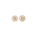 Elegant Gold Swirl Diamond Stud Earrings