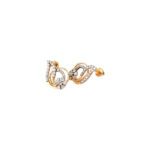 Yellow Gold Floral Diamond Stud Earrings Elegant Swirl Design for Women