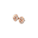 Rose Gold Swirl Diamond Stud Earrings