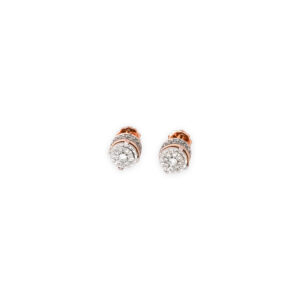 Diamond Stud Earrings for Women – Double Halo Round Design