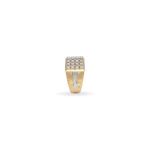 Men's Yellow Gold and Silver Diamond Square Cluster Ring