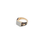 Elite Men’s Diamond Ring with Textured Gold with Regal Crown Emblem