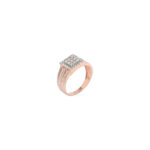 Elegant Rose Gold Square Diamond Cluster Ring