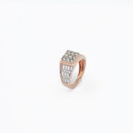 Men's Rose Gold Diamond Ring with Honeycomb Shank
