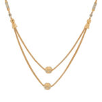 Stylish Dual Layer Gold Chain with Faceted Beads