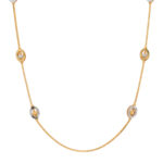 Gold-Plated Long Chain Necklace with Designer Circular Accents