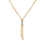 Adjustable Gold Chain Necklace with Silver-Tone Detailing