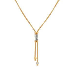Adjustable Gold Chain Necklace with Silver-Tone Detailing