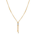 Adjustable Gold Chain Necklace with Silver-Tone Detailing