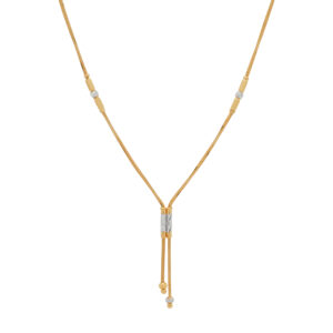 Adjustable Gold Chain Necklace with Silver-Tone Detailing