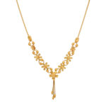 Floral Gold Necklace with Adjustable Drop