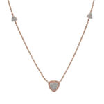 Diamond Kitty Pendant Necklace in Rose Gold