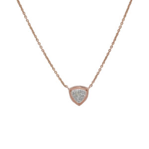 Diamond Kitty Pendant Necklace in Rose Gold