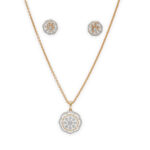 Gold Diamond Pendant Set with Floral Motif