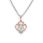 Heart-Shaped Diamond Pendant Set in Rose Gold
