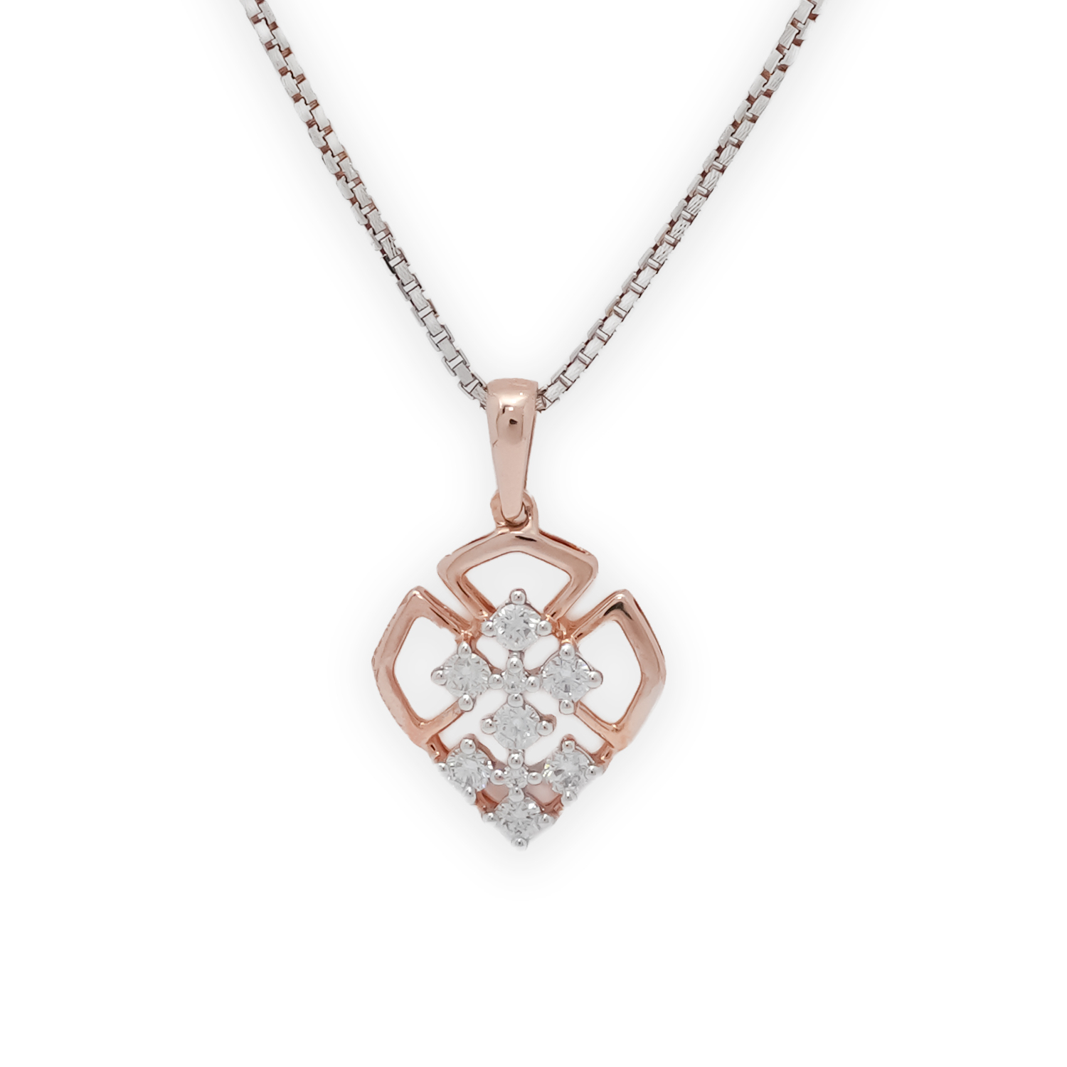 Heart-Shaped Diamond Pendant Set in Rose Gold Heart-Shaped Diamond Pendant Set in Rose Gold