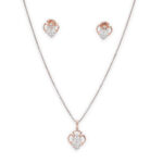 Heart-Shaped Diamond Pendant Set in Rose Gold