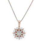 Rose Gold Starburst Pearl Pendant Set