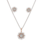 Rose Gold Starburst Pearl Pendant Set