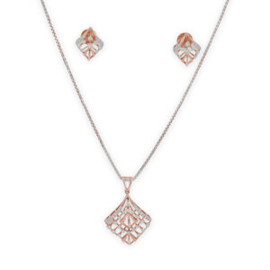 Art Deco-Inspired Rose Gold Pendant Set