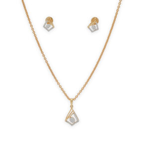Elegant Diamond Pendant Necklace in Gold – Geometric Design for Timeless Style