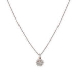 Floral Cluster Diamond Pendant in Rose Gold Finish