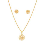 Geometric Floral Gold Pendant Necklace