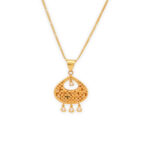Luxe Bloom Gold-Tone Pendant Set
