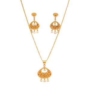 Luxe Bloom Gold-Tone Pendant Set