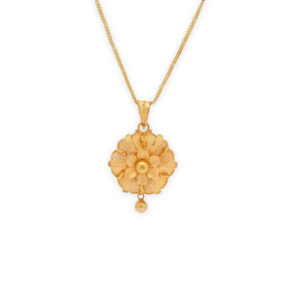 Floral Radiant plain yellow Pendant Set