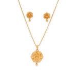 Floral Radiant plain yellow Pendant Set